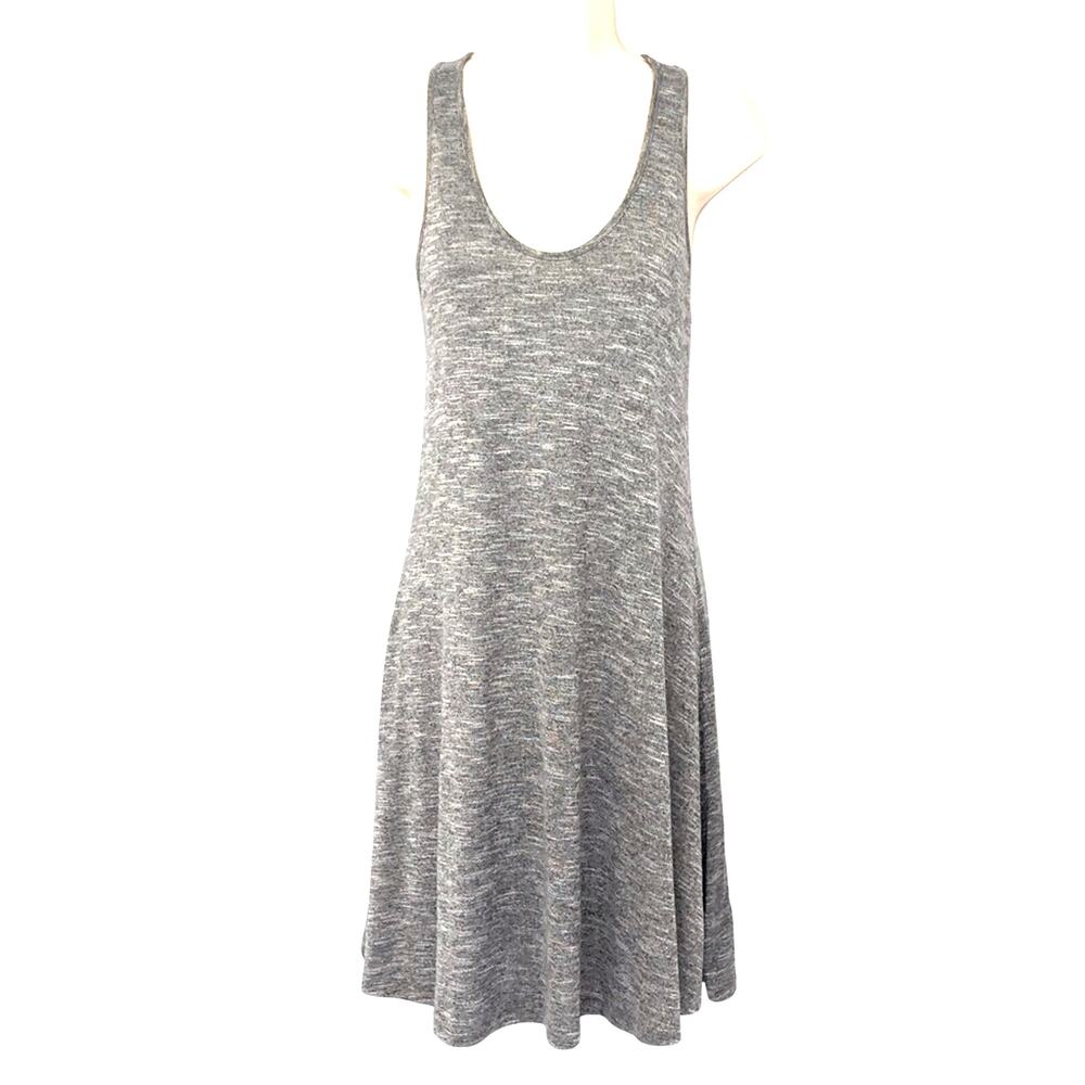 Lou & Grey Gray Racerback Midi Tank Dress Signature Soft Blend Scoop Neck